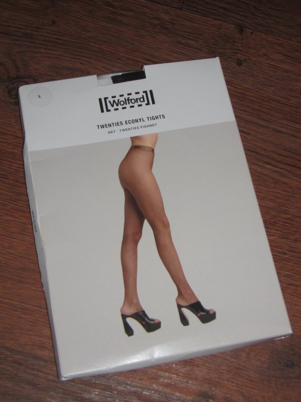 Wolford BLACK Twenties Econyl Fishnet Tights LARGE NIP NEW
